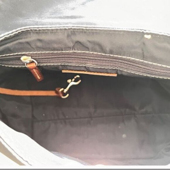 Dooney & Bourke Navy & Brown Purse - Picture 4 of 6